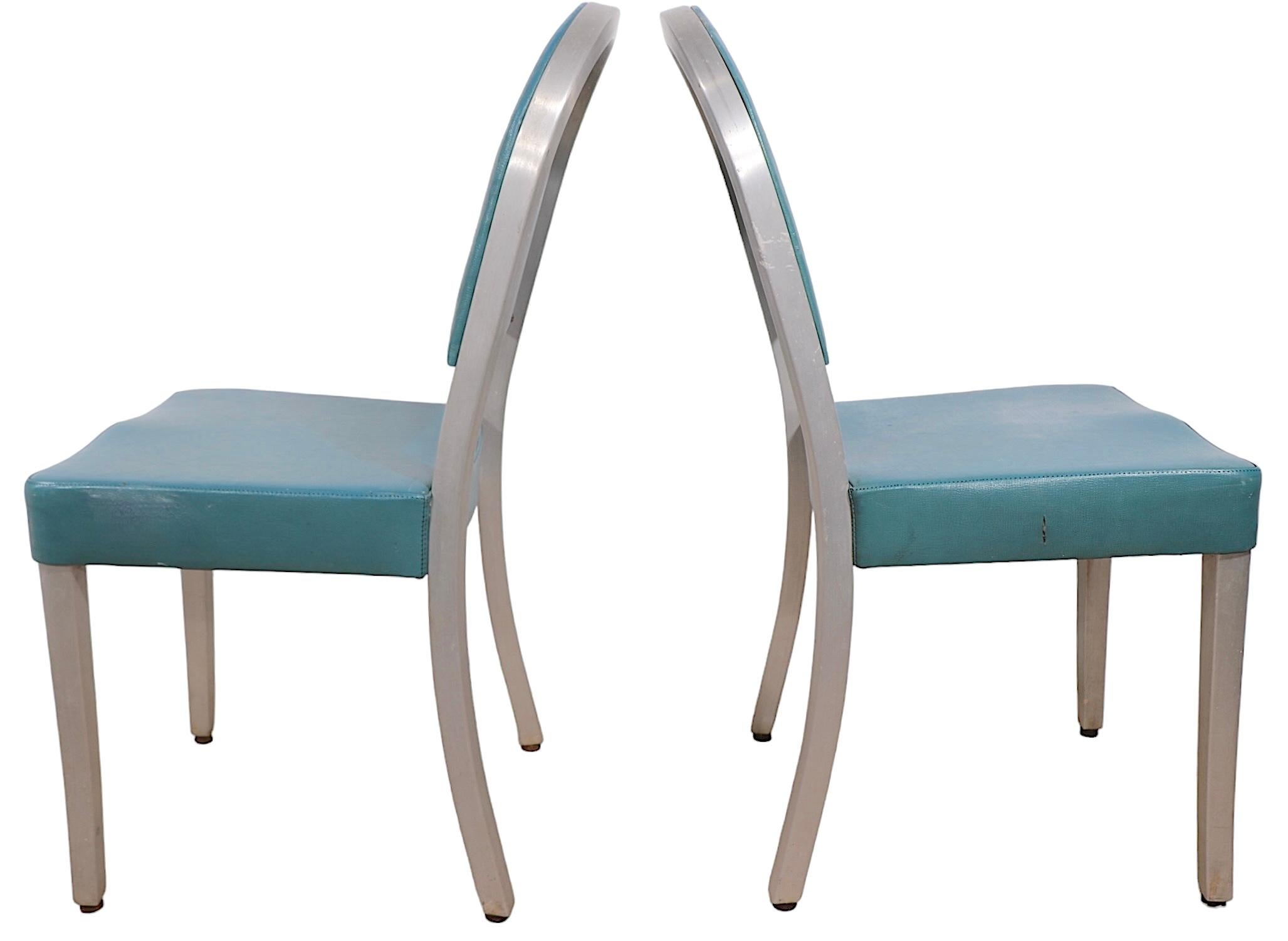 20th Century Set of Six Aluminum  Mid Century Art Deco Cafe Dining Chairs by GoodForm For Sale