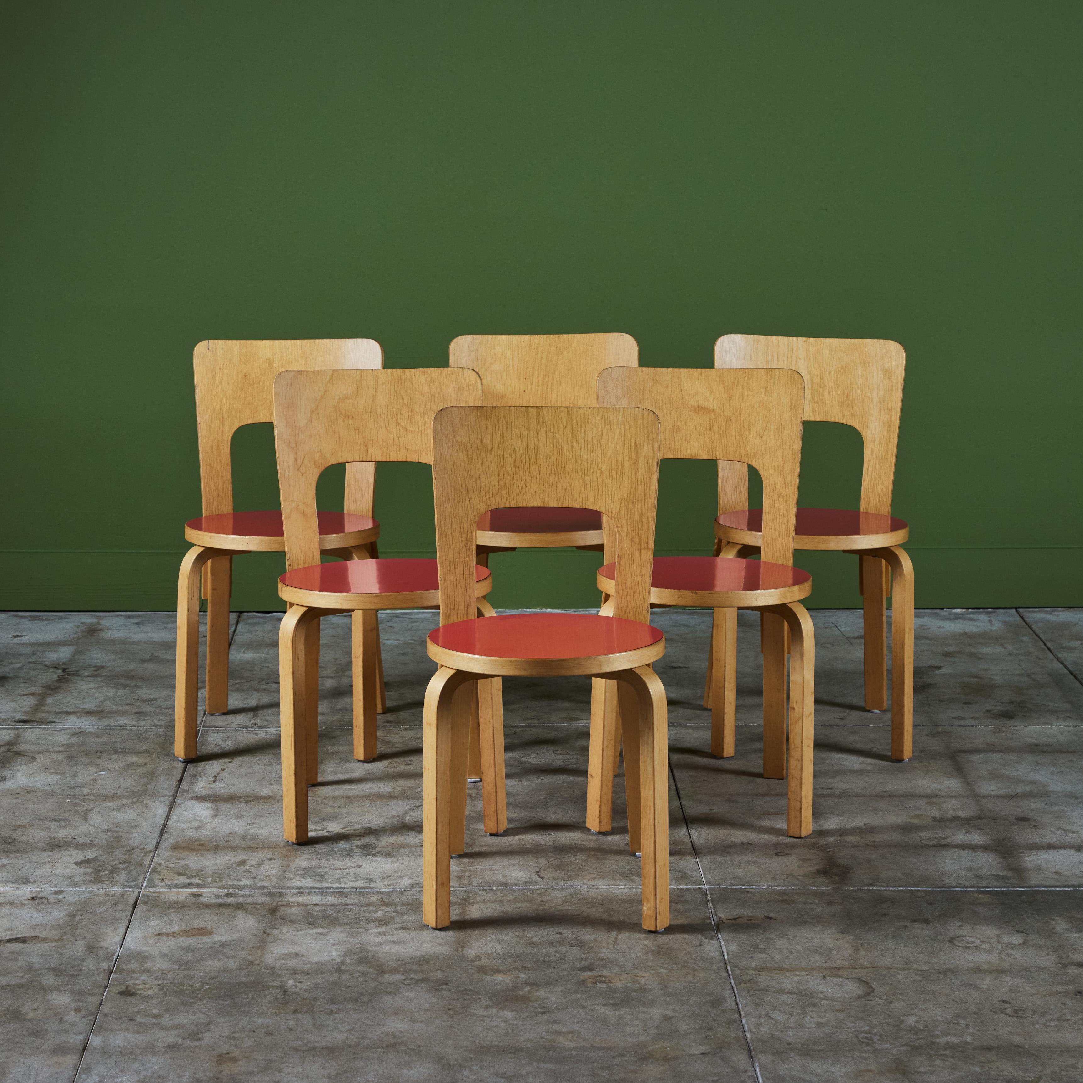 Set of Six Alvar Aalto Model 66 Dining Chairs for Artek For Sale 7
