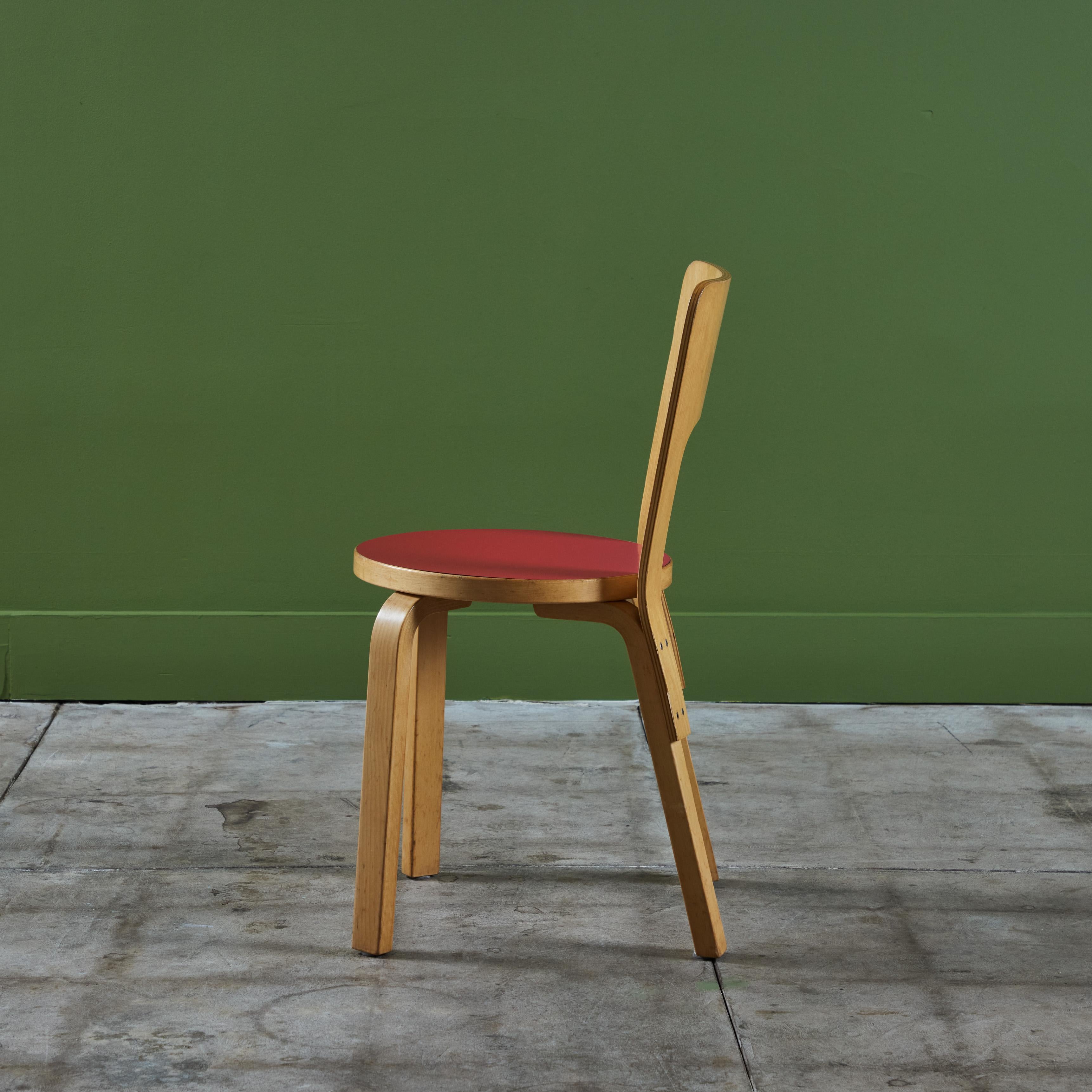 Mid-20th Century Set of Six Alvar Aalto Model 66 Dining Chairs for Artek For Sale