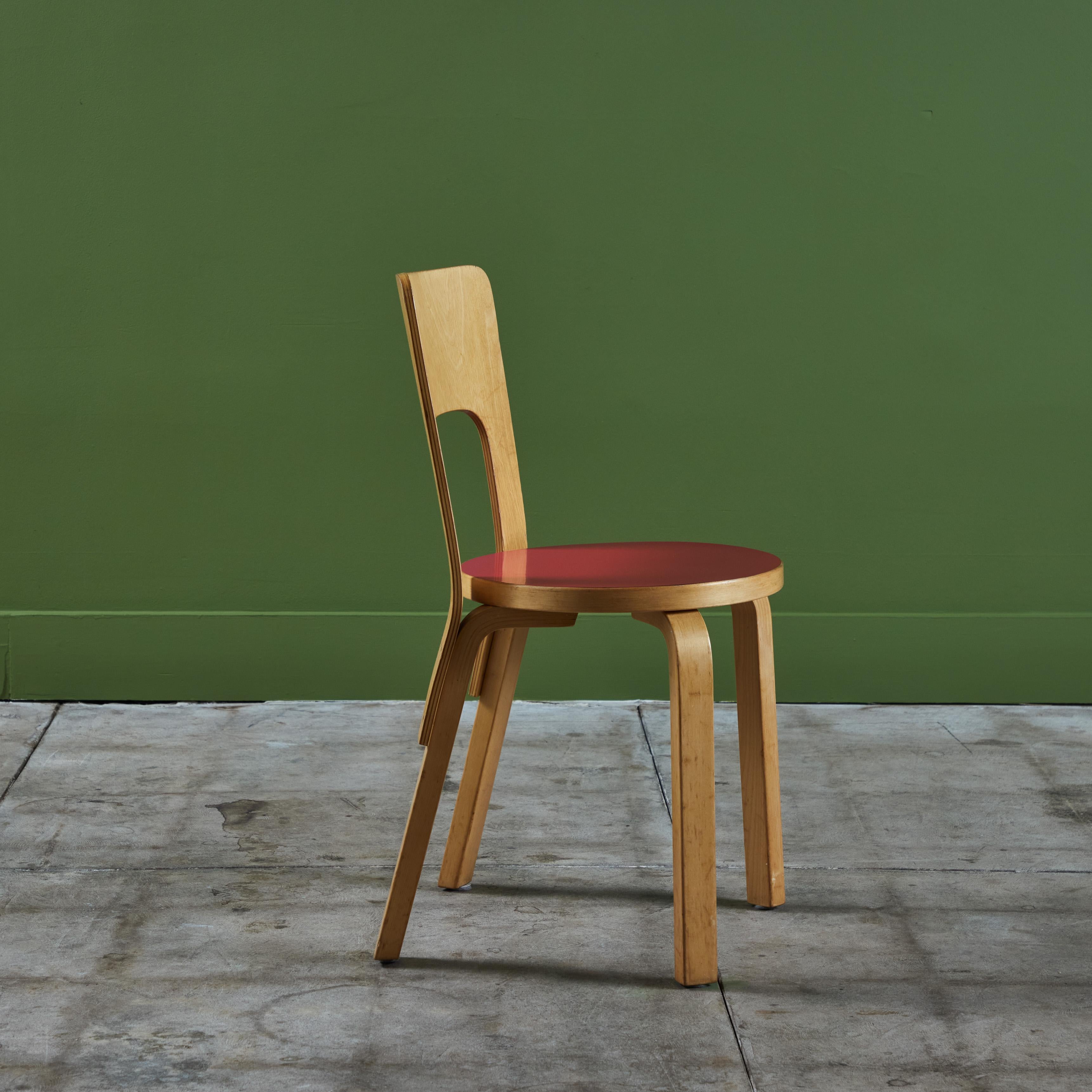 Birch Set of Six Alvar Aalto Model 66 Dining Chairs for Artek