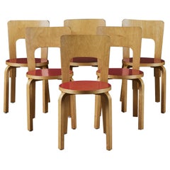 Set of Six Alvar Aalto Model 66 Dining Chairs for Artek