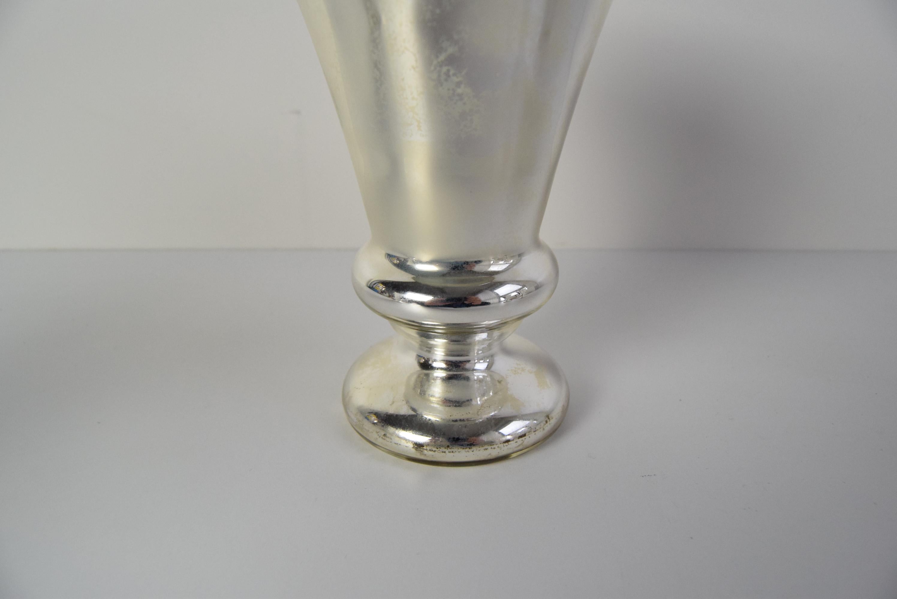 Set of six Amalgam Glass Goblets, Biedermeier, Peasant Silver, Circa 1860's. For Sale 6