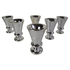 Ensemble de six gobelets en verre Amalgam, Biedermeier, argent paysan, vers les années 1860