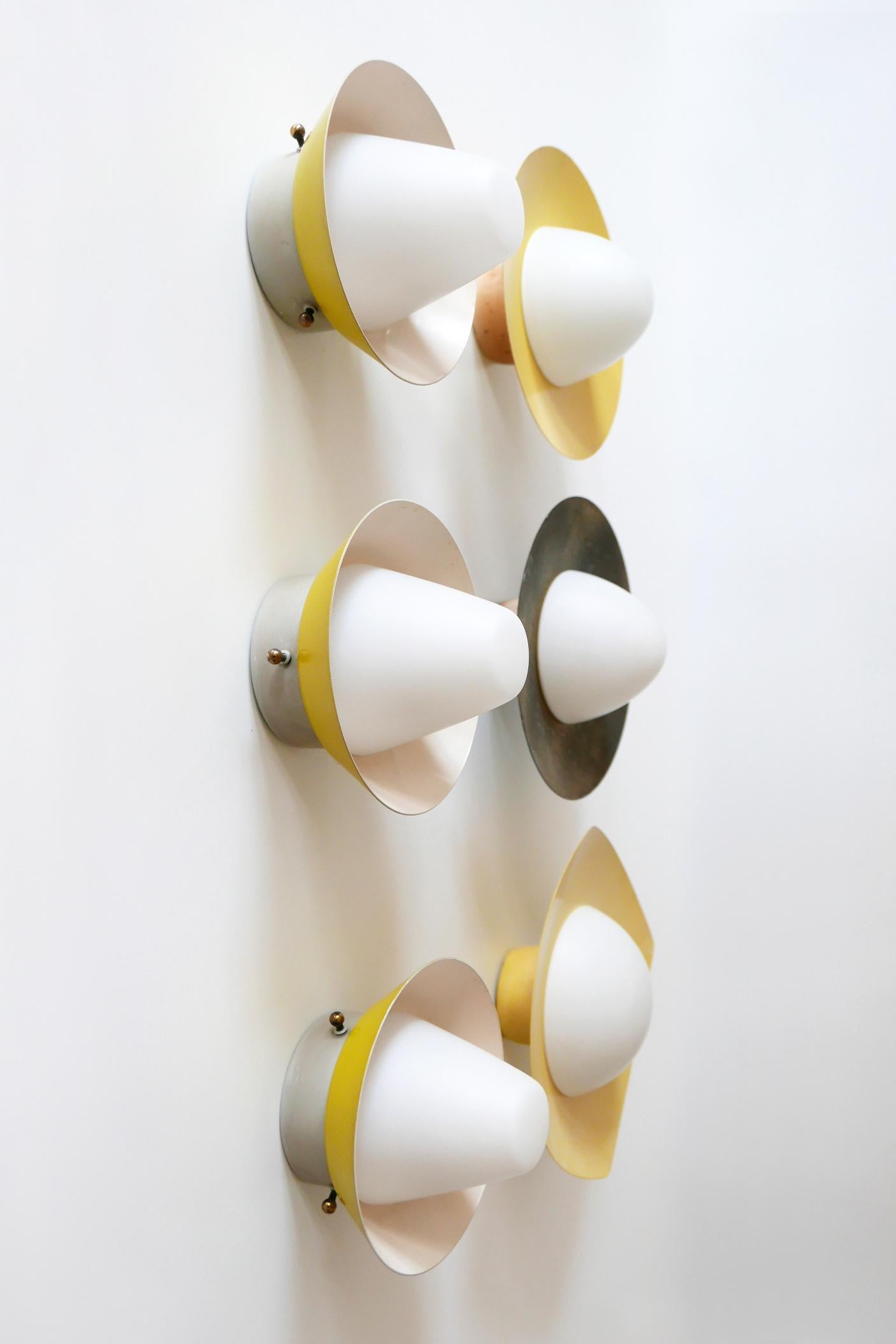 Mid-20th Century Set of Six Amazing Wall Lamps or Sconces by Kaiser Leuchten, 1950s, Germany