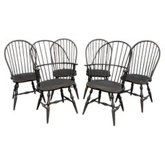 Set of Six American Hoopback Windsor Dining Chairs