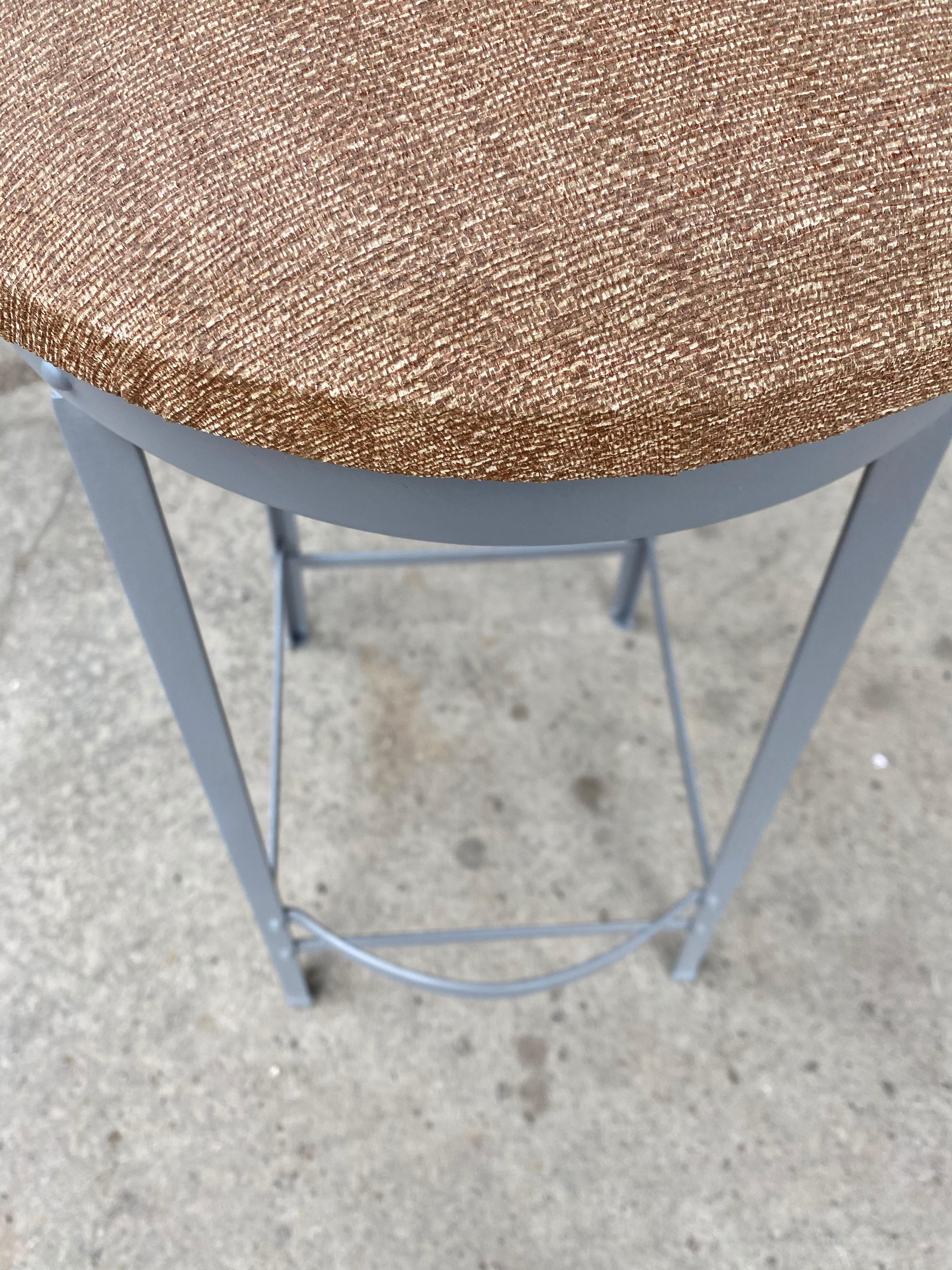 Set of Six American Industrial Bar Stools, Attributed to Toledo Metal Furniture In Good Condition In Buffalo, NY