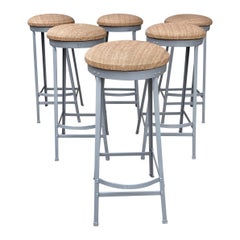 Used Set of Six American Industrial Bar Stools, Attributed to Toledo Metal Furniture