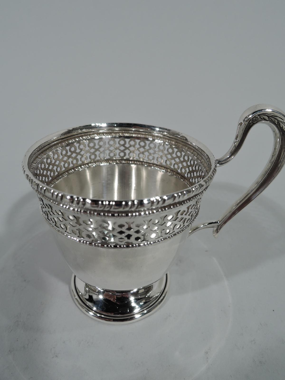 Set of Six American Sterling Silver Demitasse Holders In Excellent Condition In New York, NY