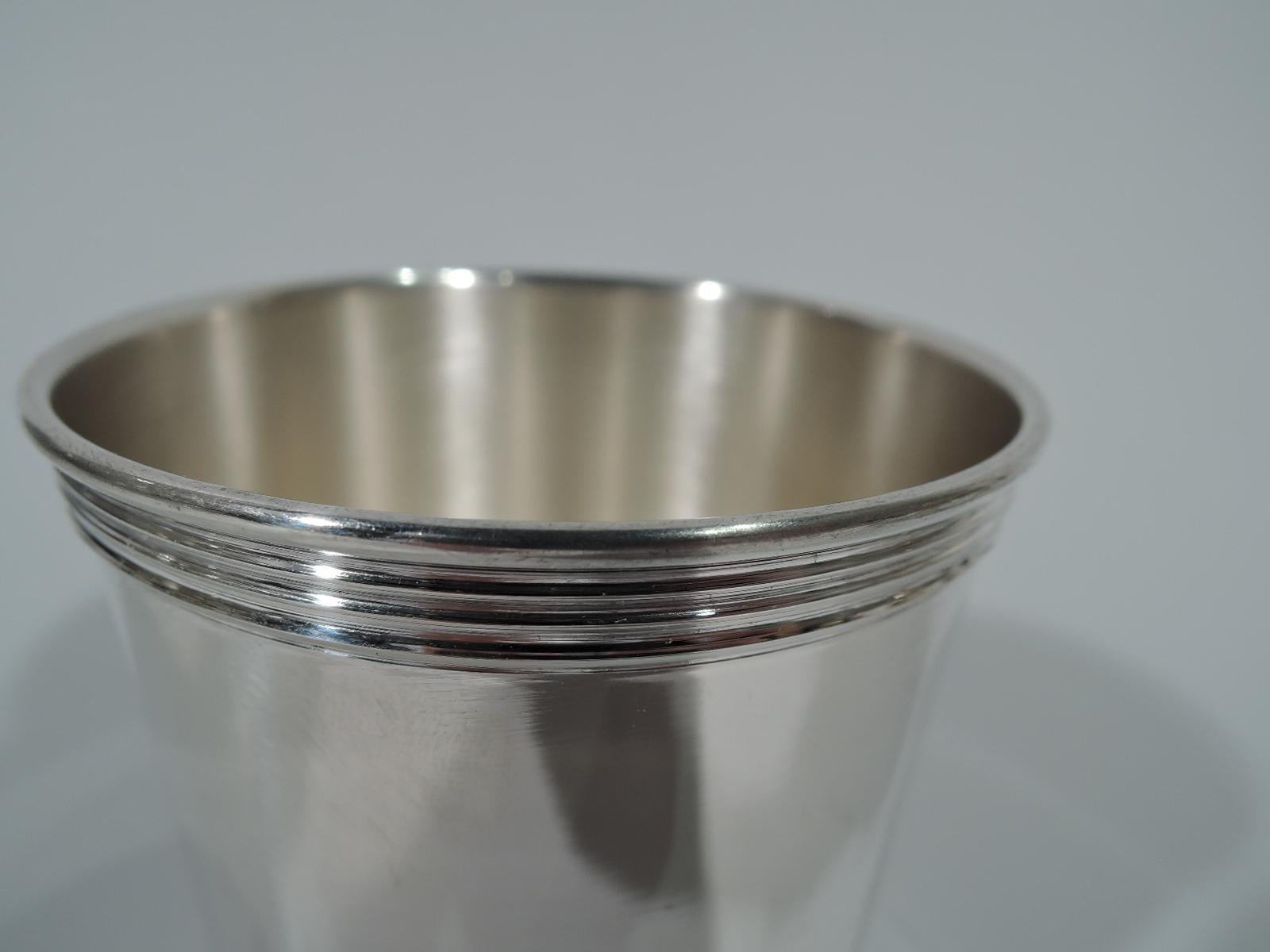 Modern Set of Six American Sterling Silver Mint Julep Cups
