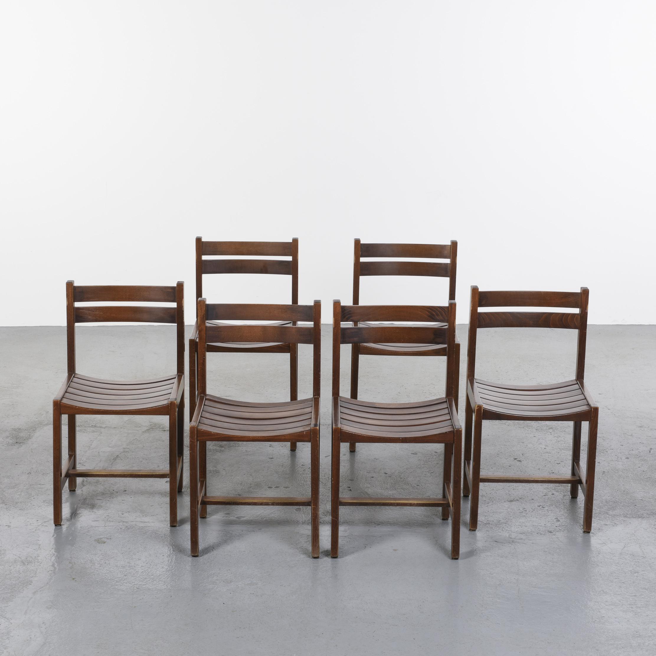 Quite typical of the French Reconstruction period, this set of six solid mahogany chairs were designed by André Sornay, French Decorateur & Designer.

Sleek and simple design for a perfect seat.

Shipping worldwide, with love and care.