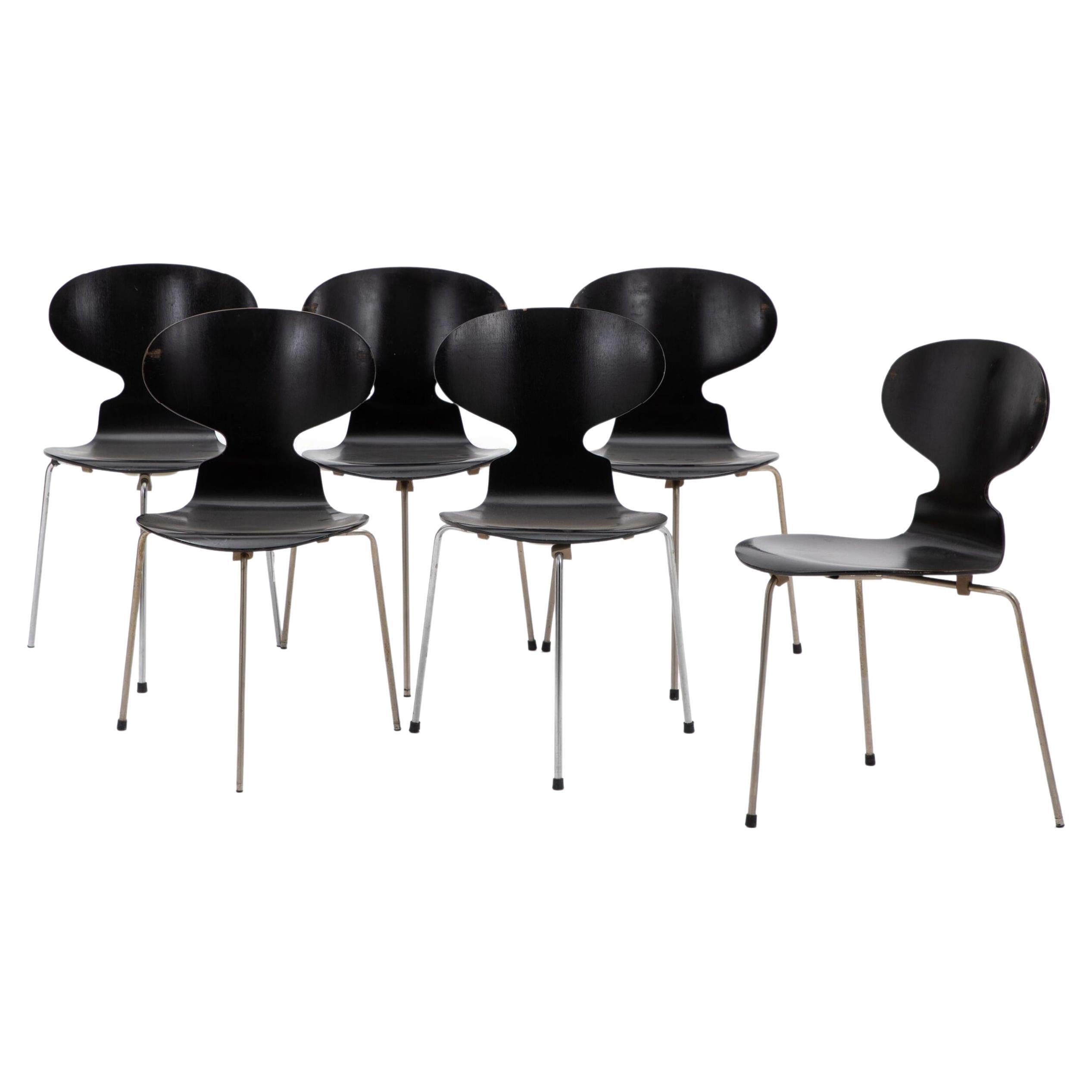 Set of Six Ant Dining Chairs by Arne Jacobsen for Fritz Hansen For Sale