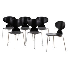 Used Set of Six Ant Dining Chairs by Arne Jacobsen for Fritz Hansen