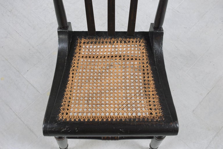 Set of Six Antique Cane Dining Chairs at 1stDibs