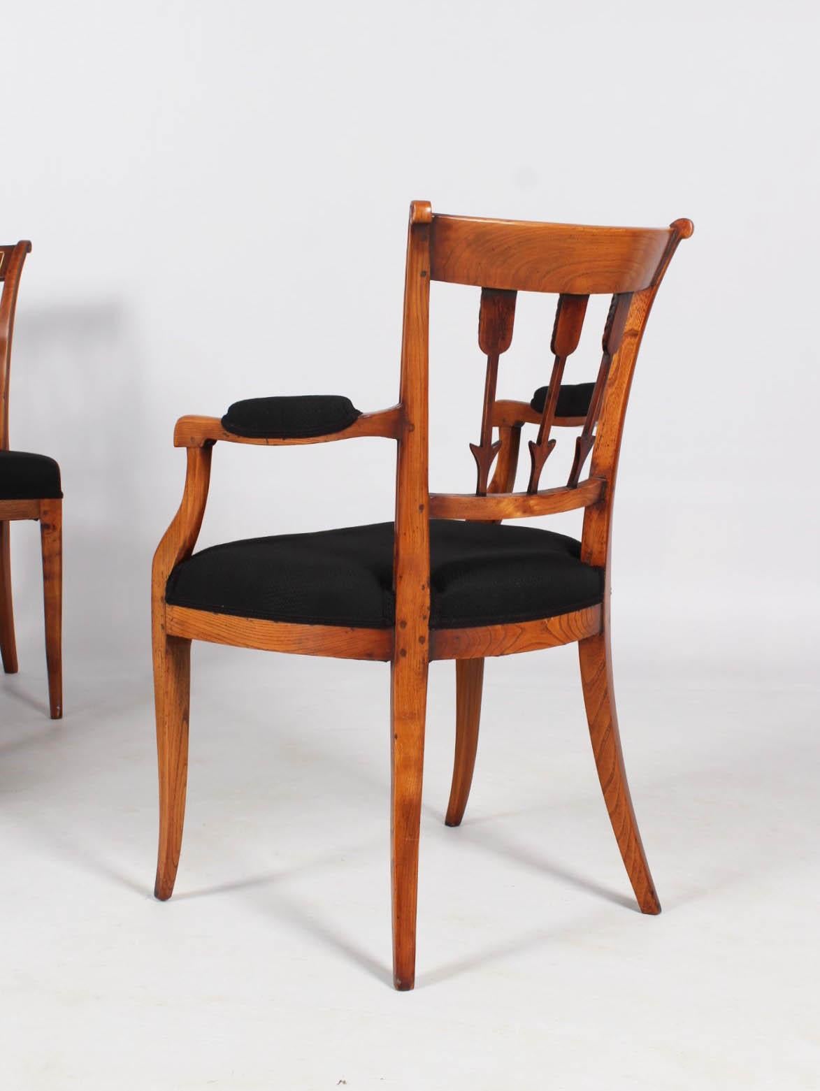 Set of Six Antique Chairs, Directoire, Biedermeier, Netherlands, circa 1800 4