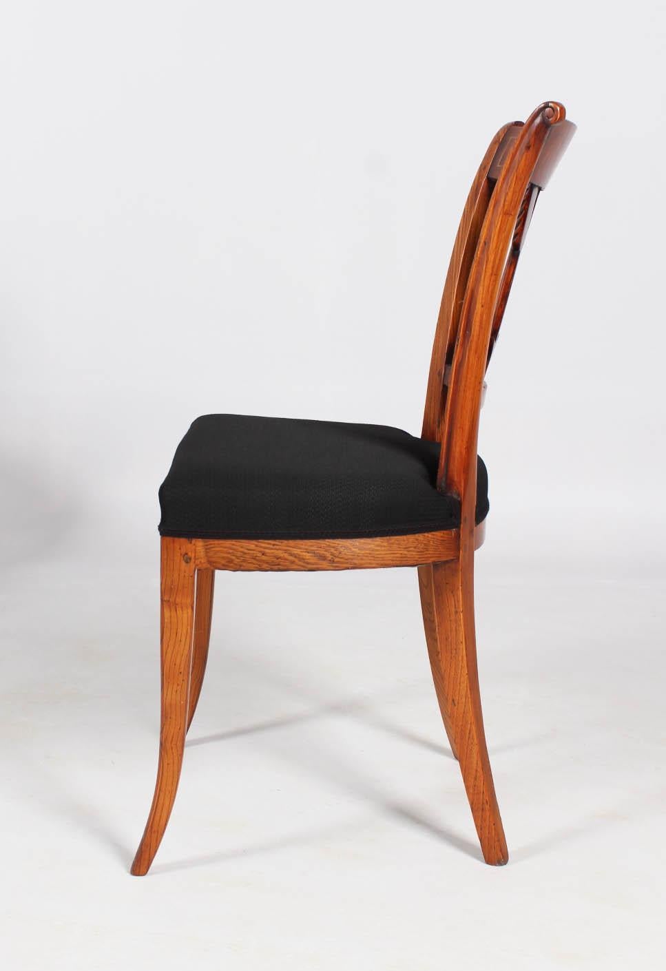 Set of Six Antique Chairs, Directoire, Biedermeier, Netherlands, circa 1800 In Good Condition In Greven, DE