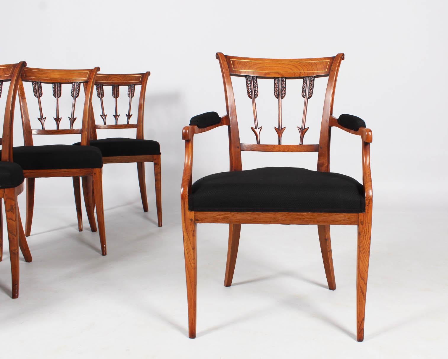 Set of Six Antique Chairs, Directoire, Biedermeier, Netherlands, circa 1800 3