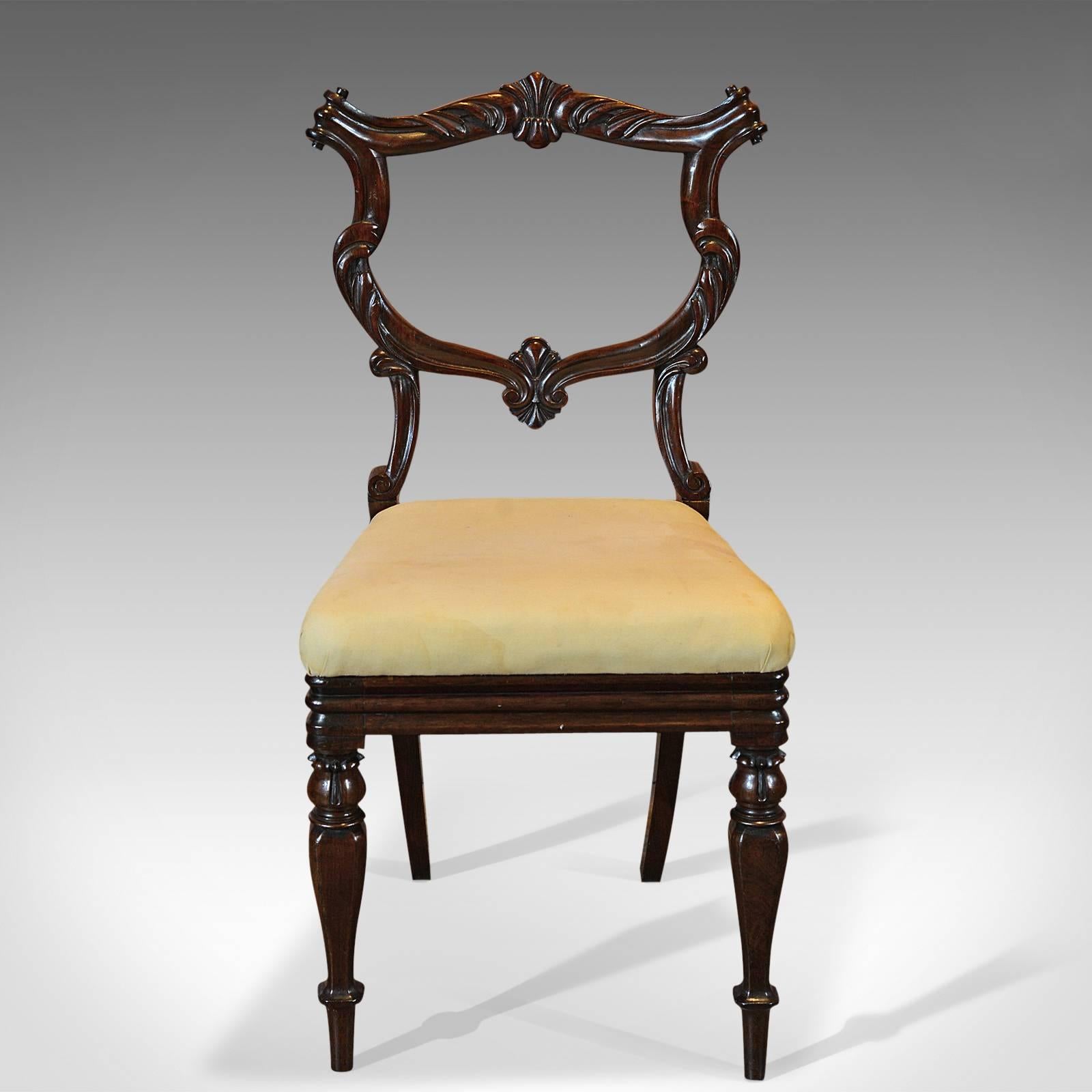 British Set of Six Antique Chairs, Rosewood, William IV, circa 1835