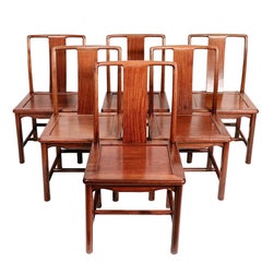 Set of Six Antique Chinese Mid-Century Modern Dining Chairs