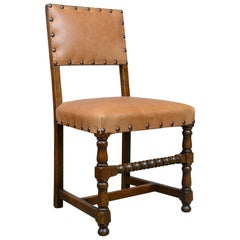 Set of Six Antique Dining Chairs, Edwardian, 17th Century Revival, Oak
