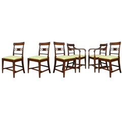 Set of Six Antique Dining Chairs, English, Regency, Mahogany, 19th Century