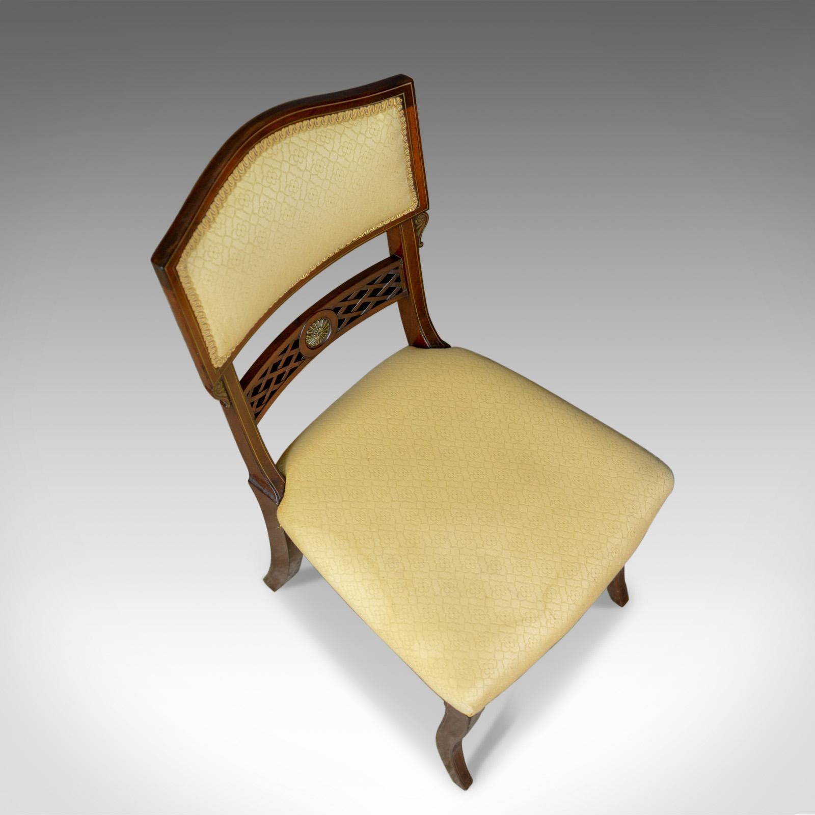Set of Six, Antique, Dining Chairs, English, Regency, Mahogany, circa 1820 6