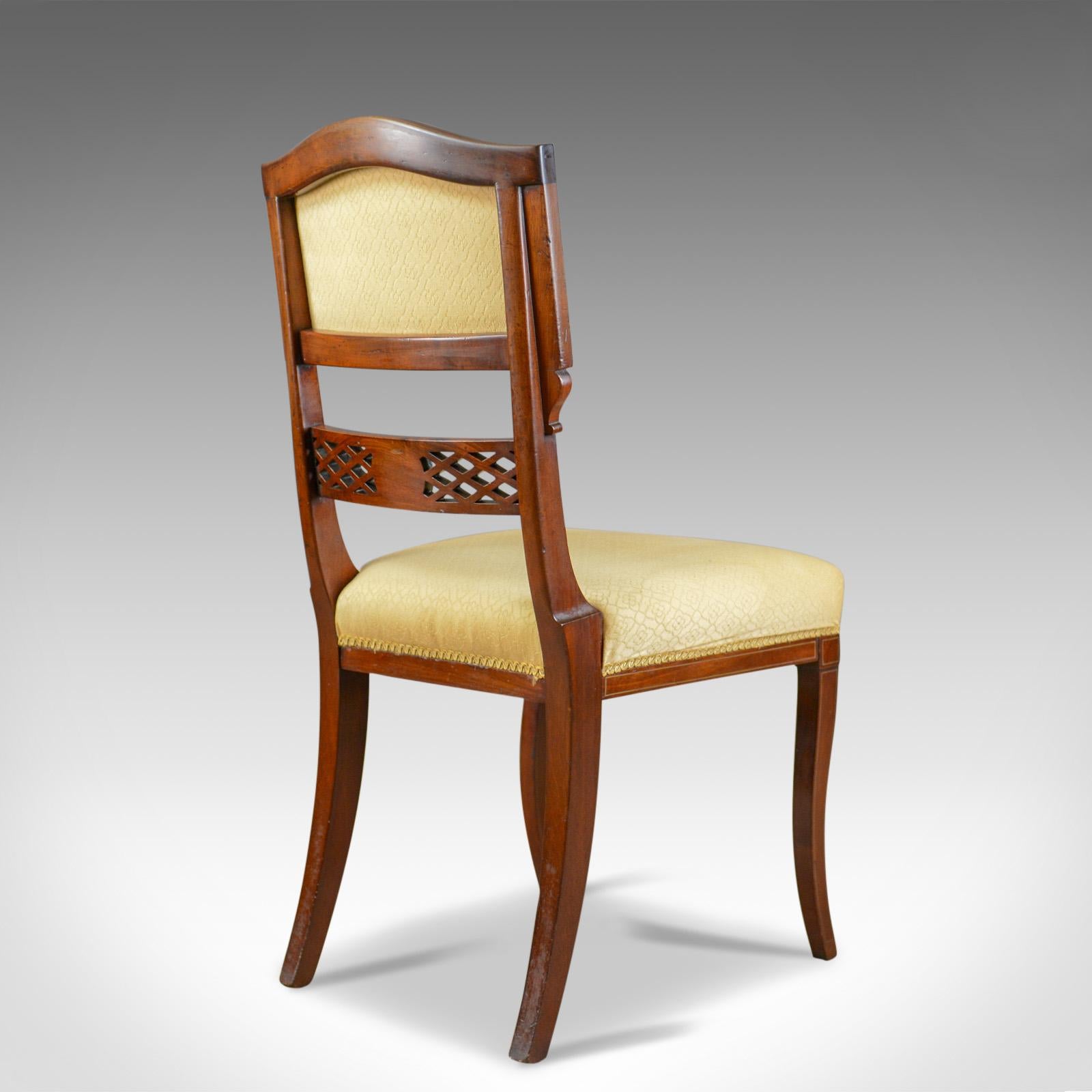 19th Century Set of Six, Antique, Dining Chairs, English, Regency, Mahogany, circa 1820