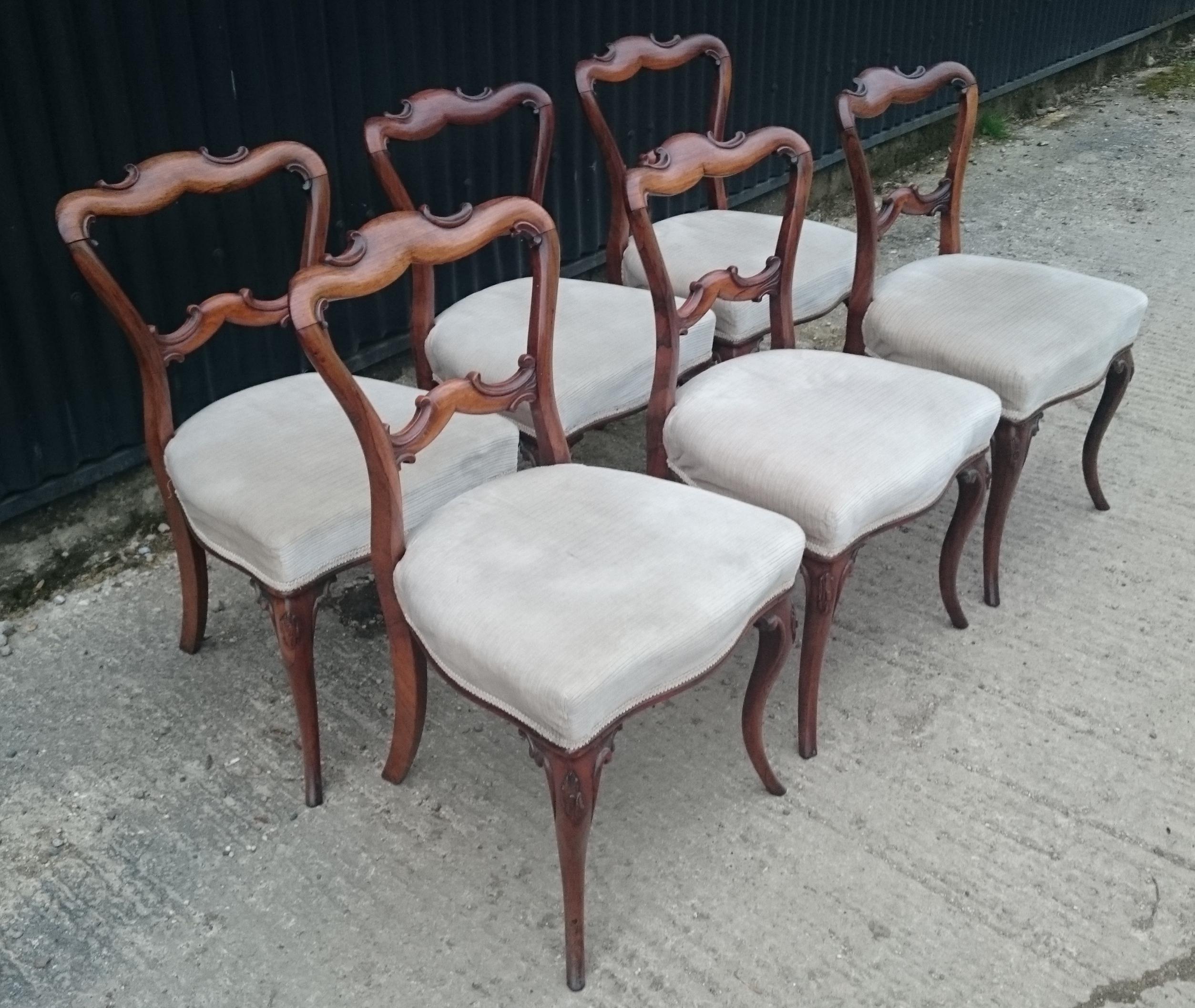 Victorian Set of Six Antique Dining Chairs For Sale