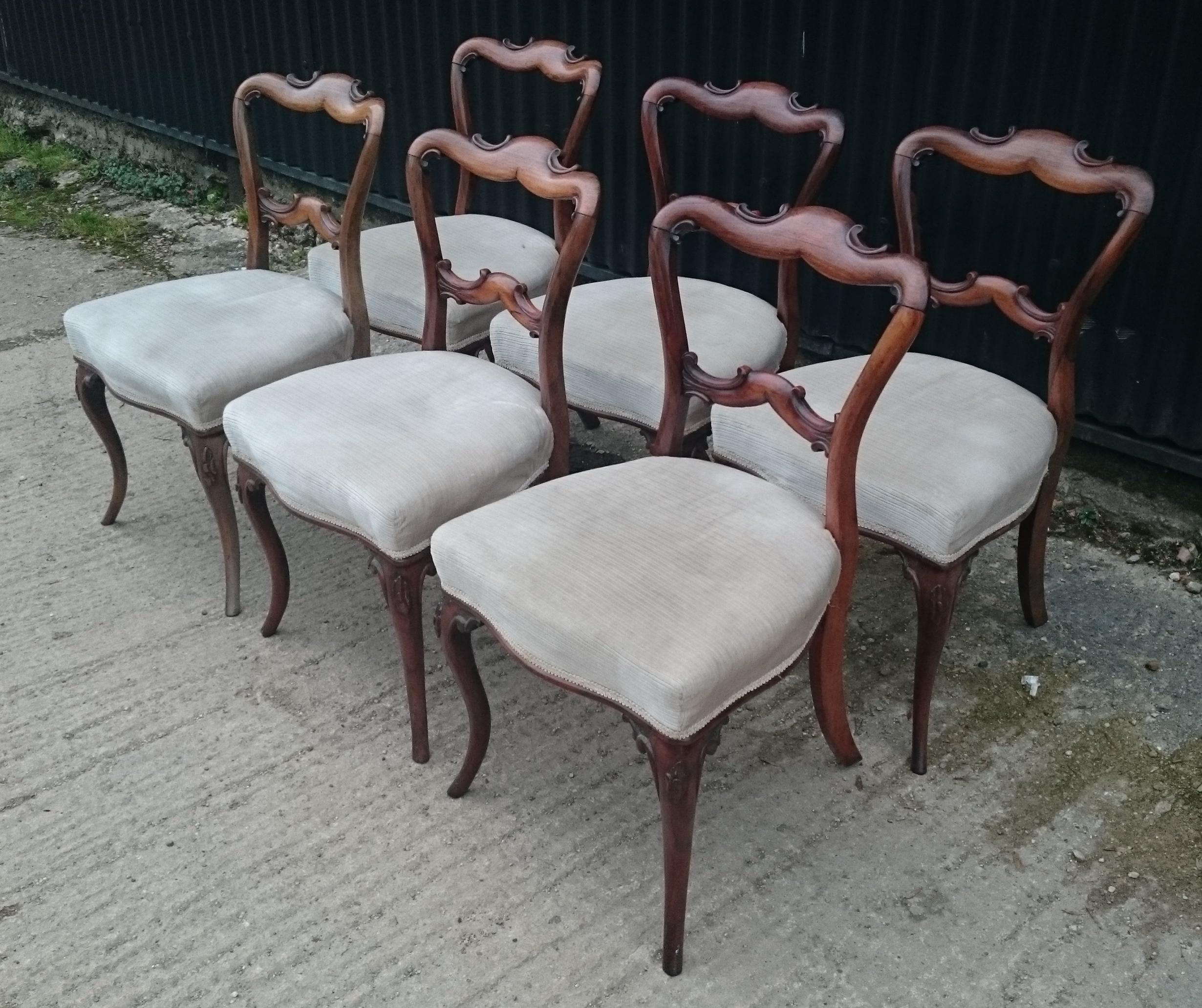 Set of Six Antique Dining Chairs In Good Condition For Sale In Gloucestershire, GB