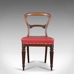 Set of Six Antique Dining Chairs, Leather, William IV, Buckle Back, circa 1830