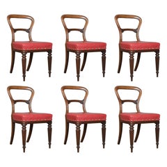 Set of Six Antique Dining Chairs, Leather, William IV, Buckle Back, circa 1830