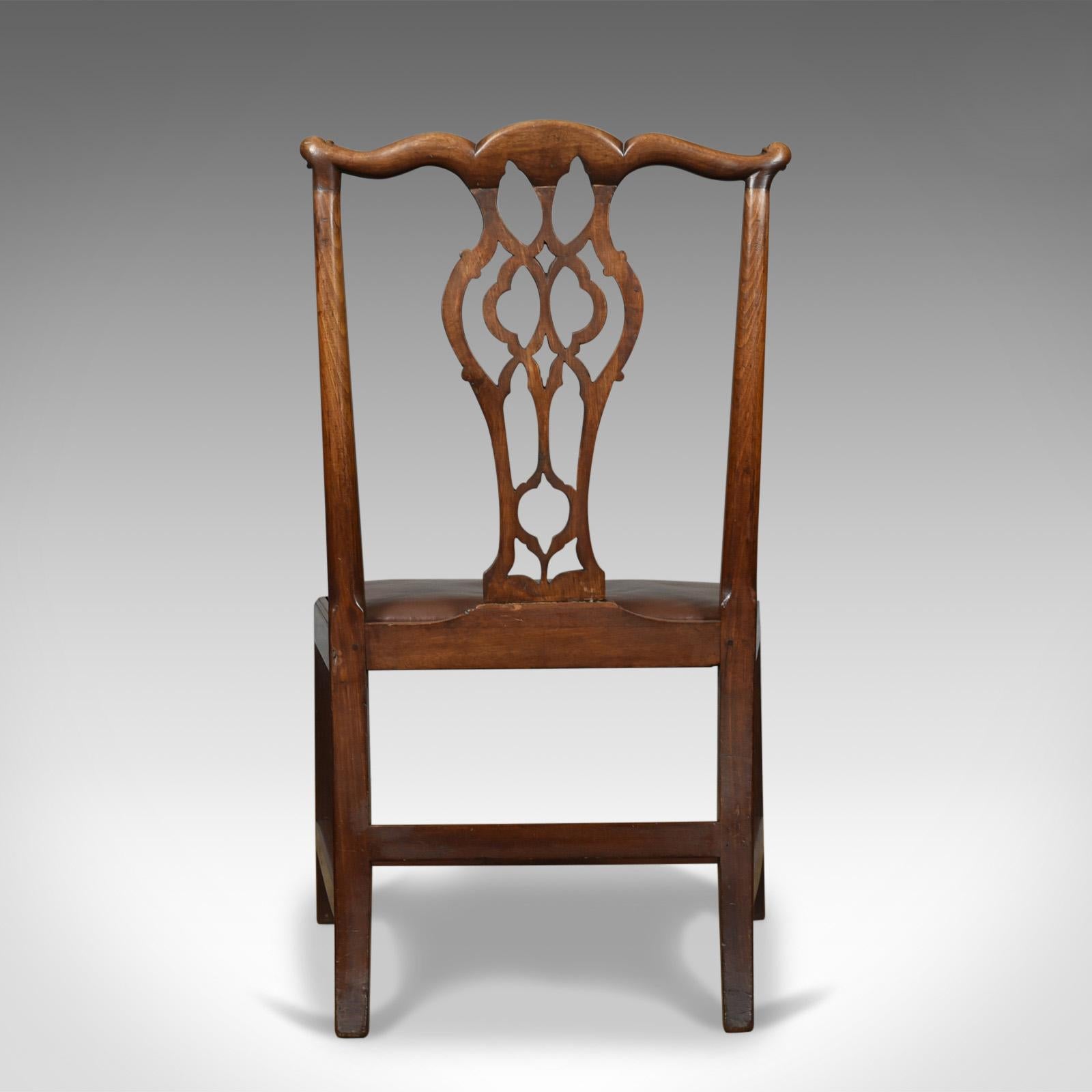 19th Century Set of Six Antique Dining Chairs, Mahogany, English, Georgian, Chippendale