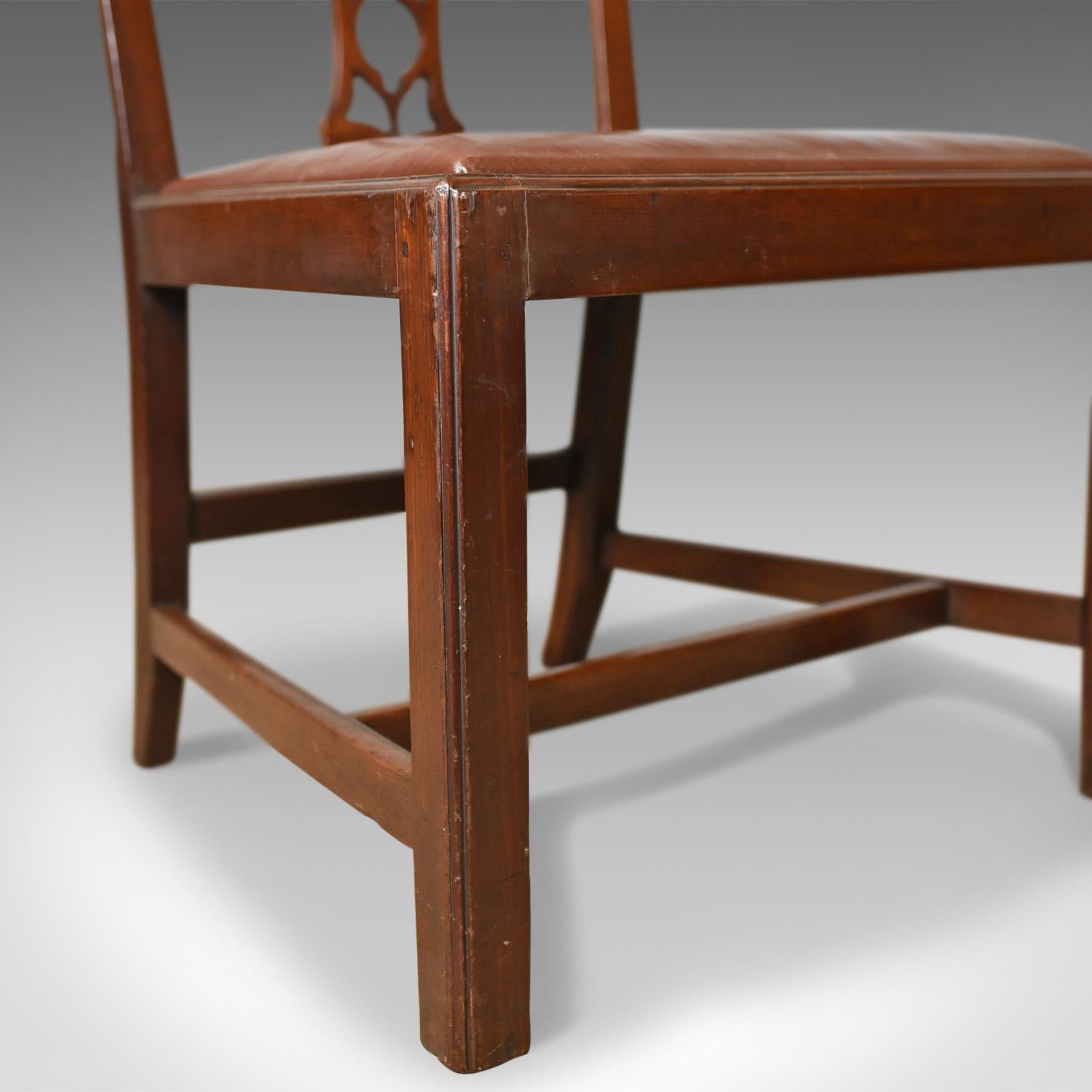 Set of Six Antique Dining Chairs, Mahogany, English, Georgian, Chippendale 4