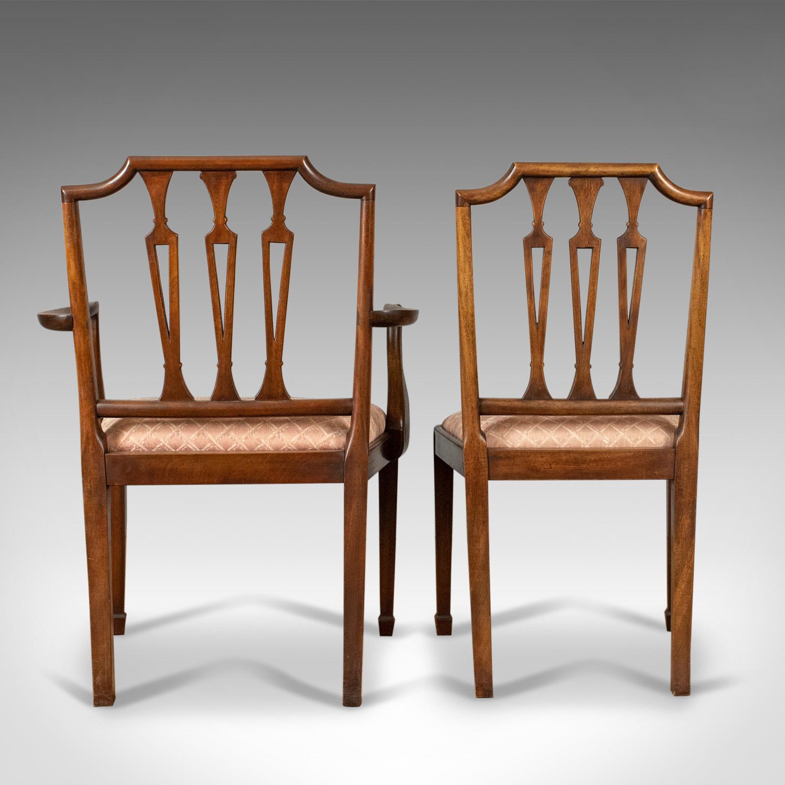 19th Century Set of Six Antique Dining Chairs, Mahogany, Victorian, Sheraton Revival