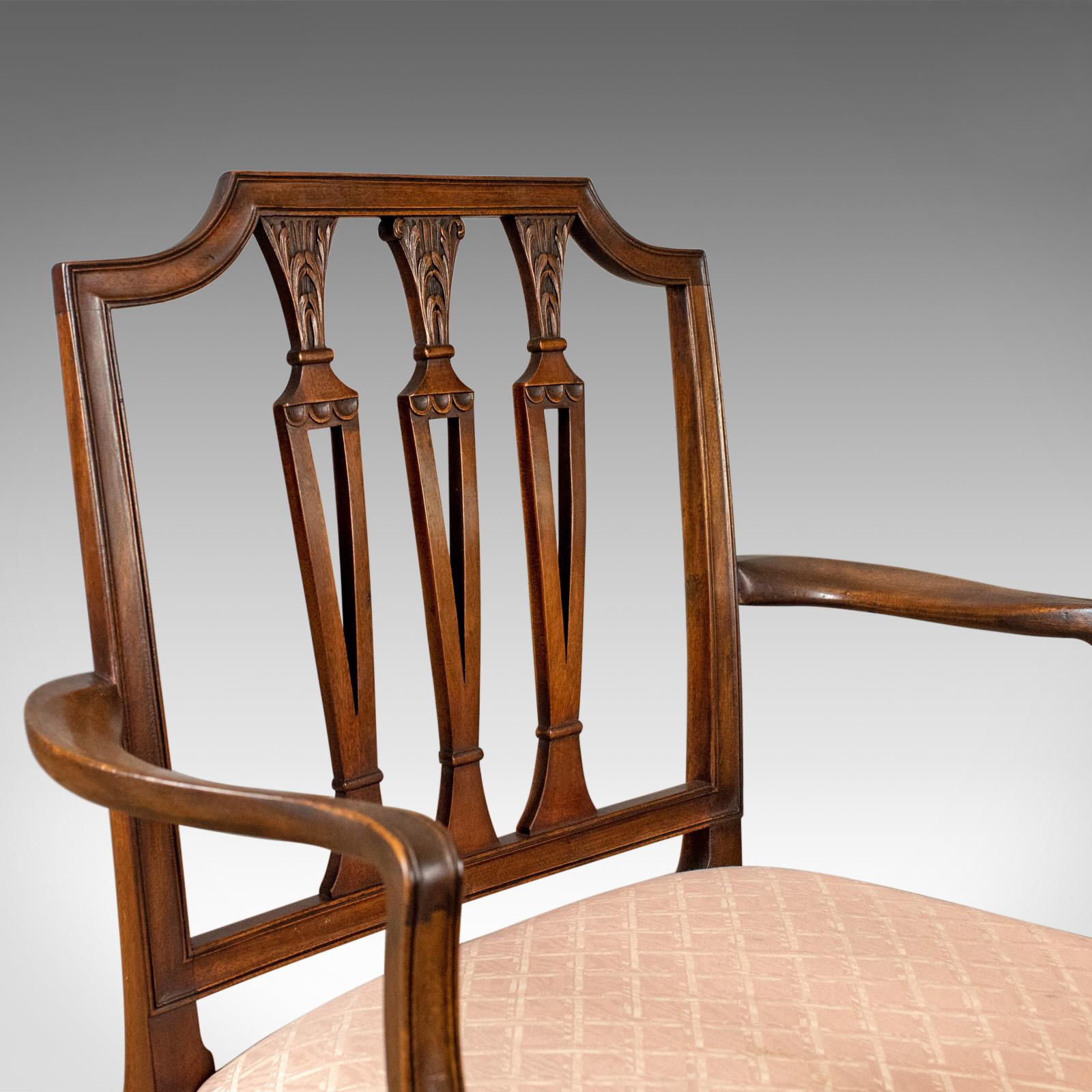 Set of Six Antique Dining Chairs, Mahogany, Victorian, Sheraton Revival 2