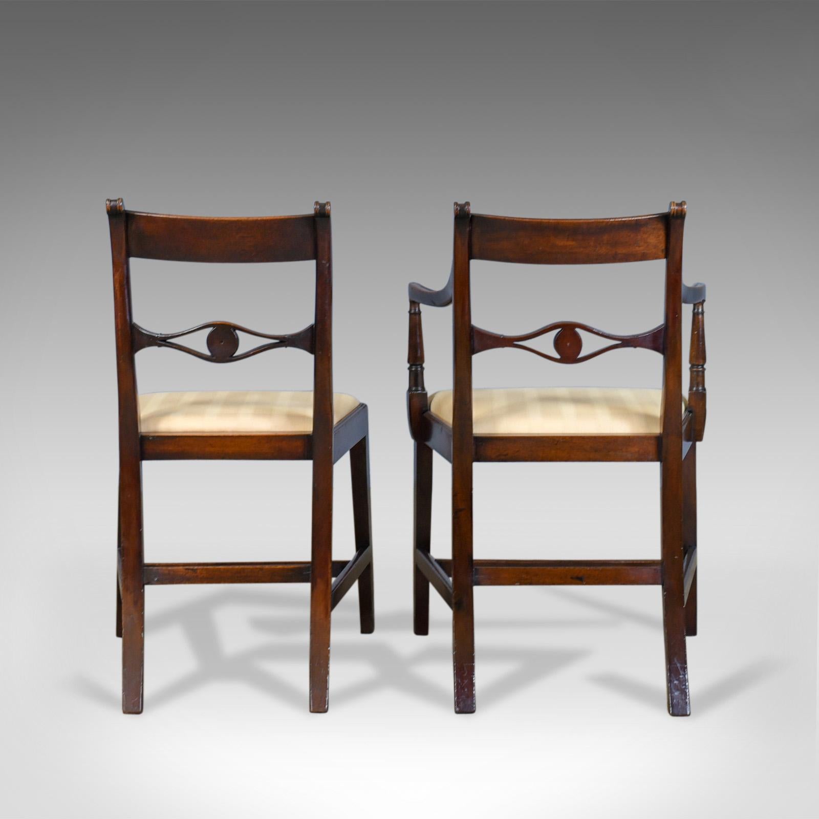 Set of Six, Antique, Dining Chairs, Regency, Mahogany, circa 1820 In Good Condition In Hele, Devon, GB