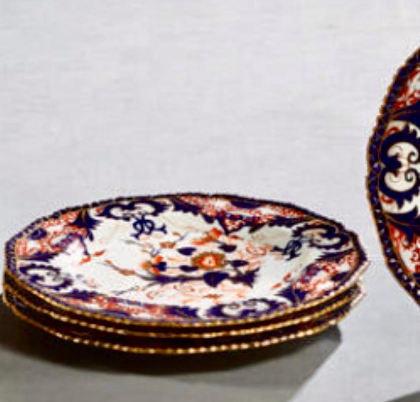 Ensemble de six assiettes plates anciennes de maçon du début du XIXe siècle en vente 3