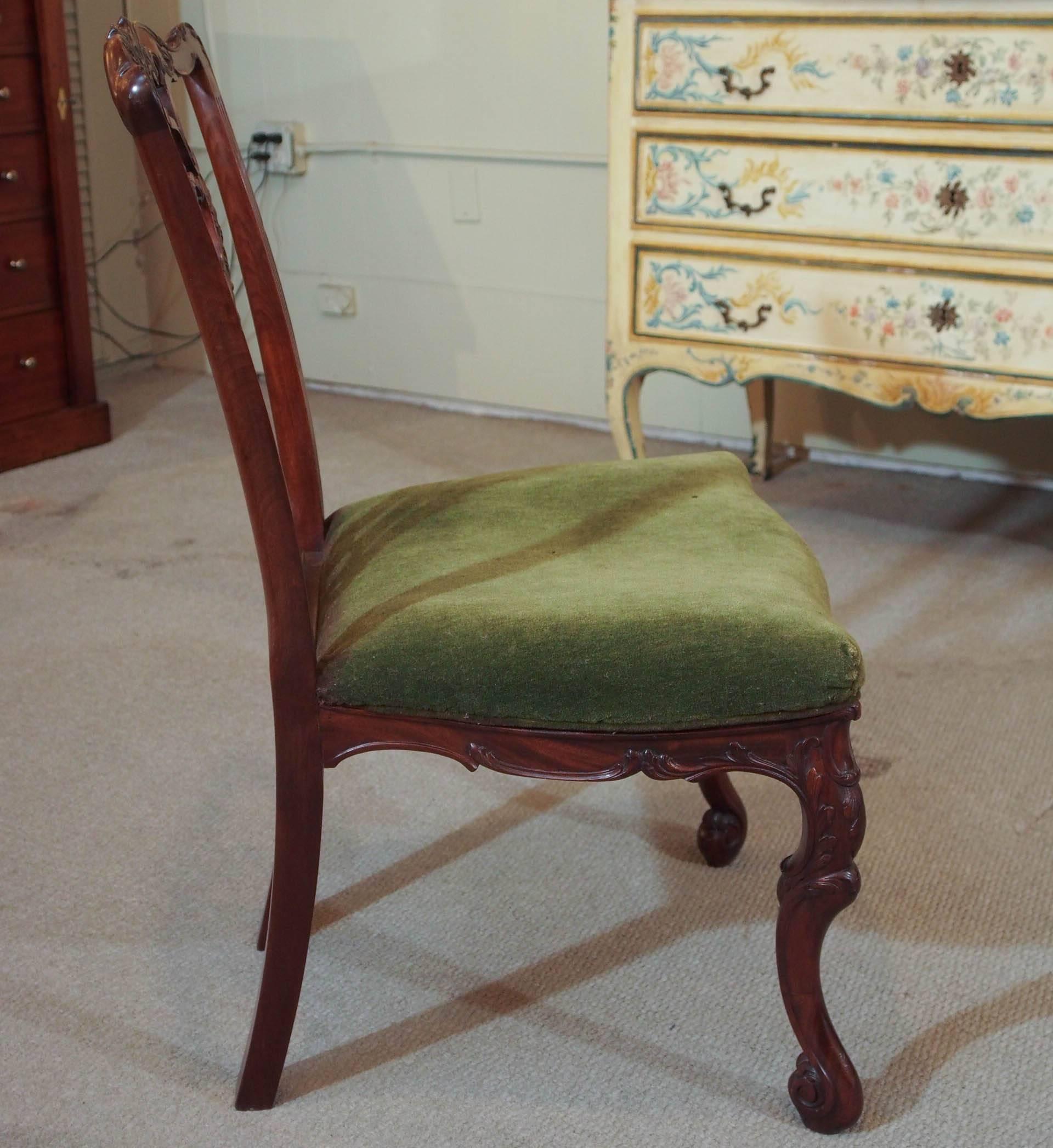 Set of Six Antique English Dining Chairs For Sale 4