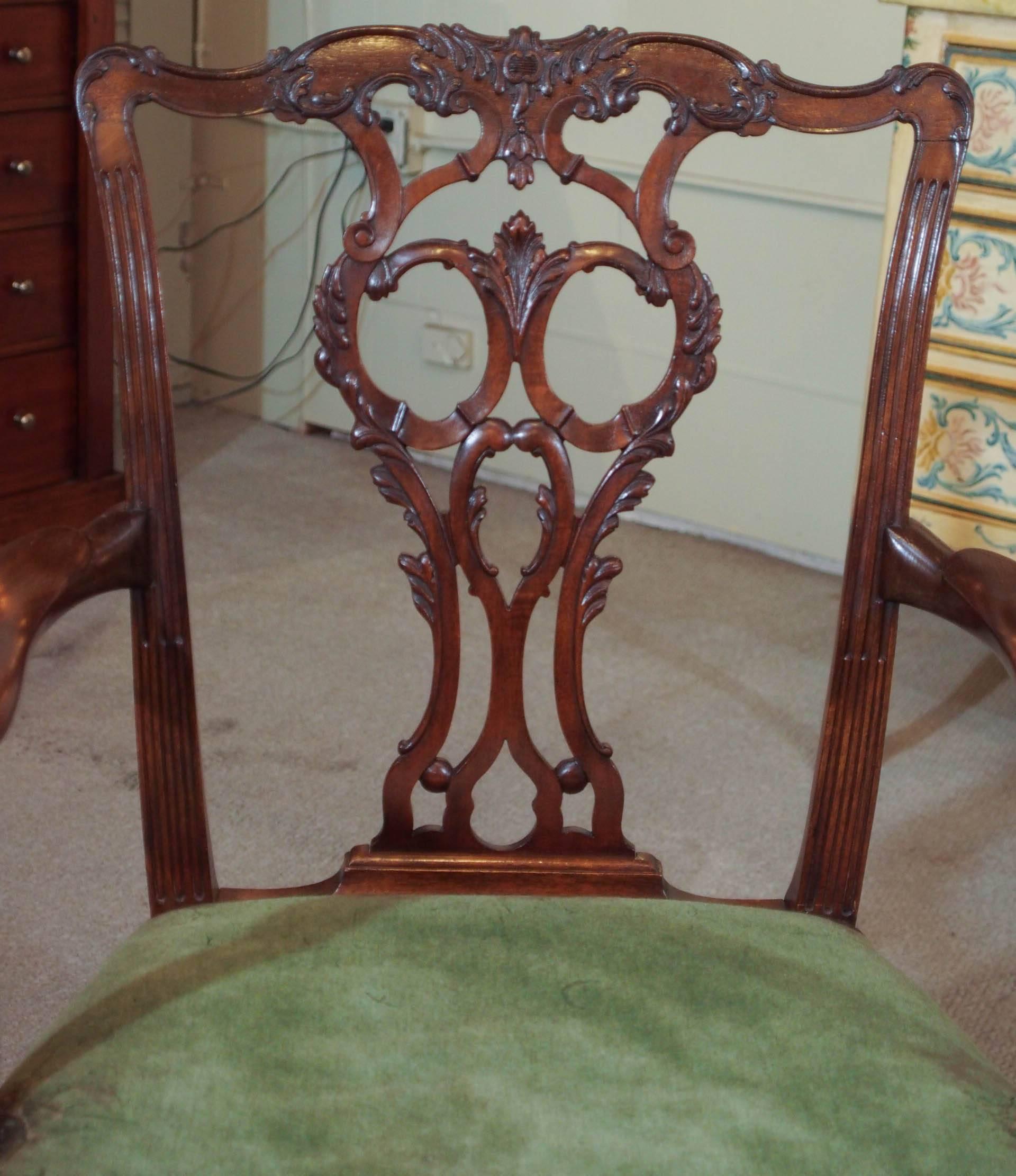 George III Set of Six Antique English Dining Chairs For Sale