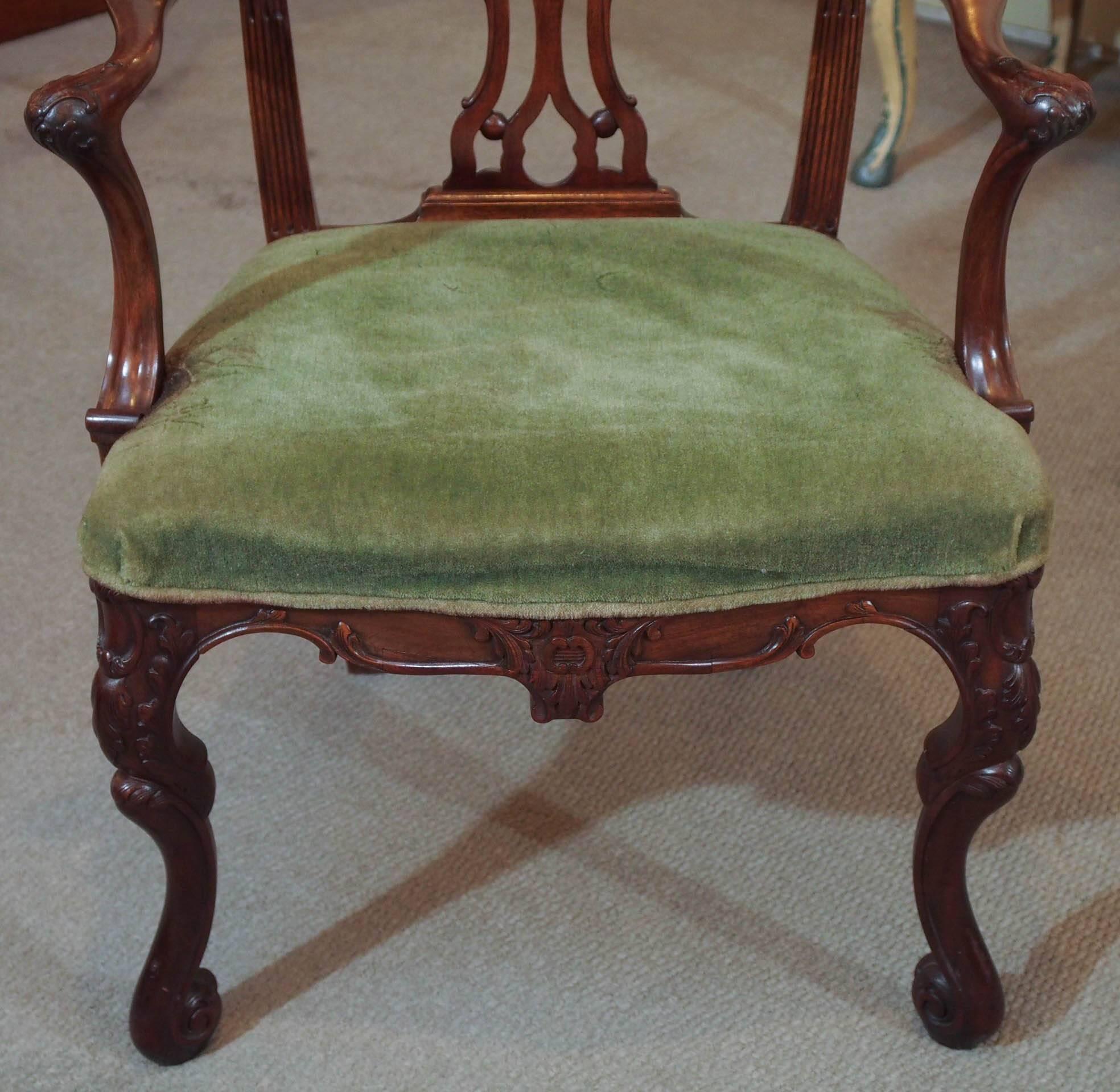 19th Century Set of Six Antique English Dining Chairs For Sale