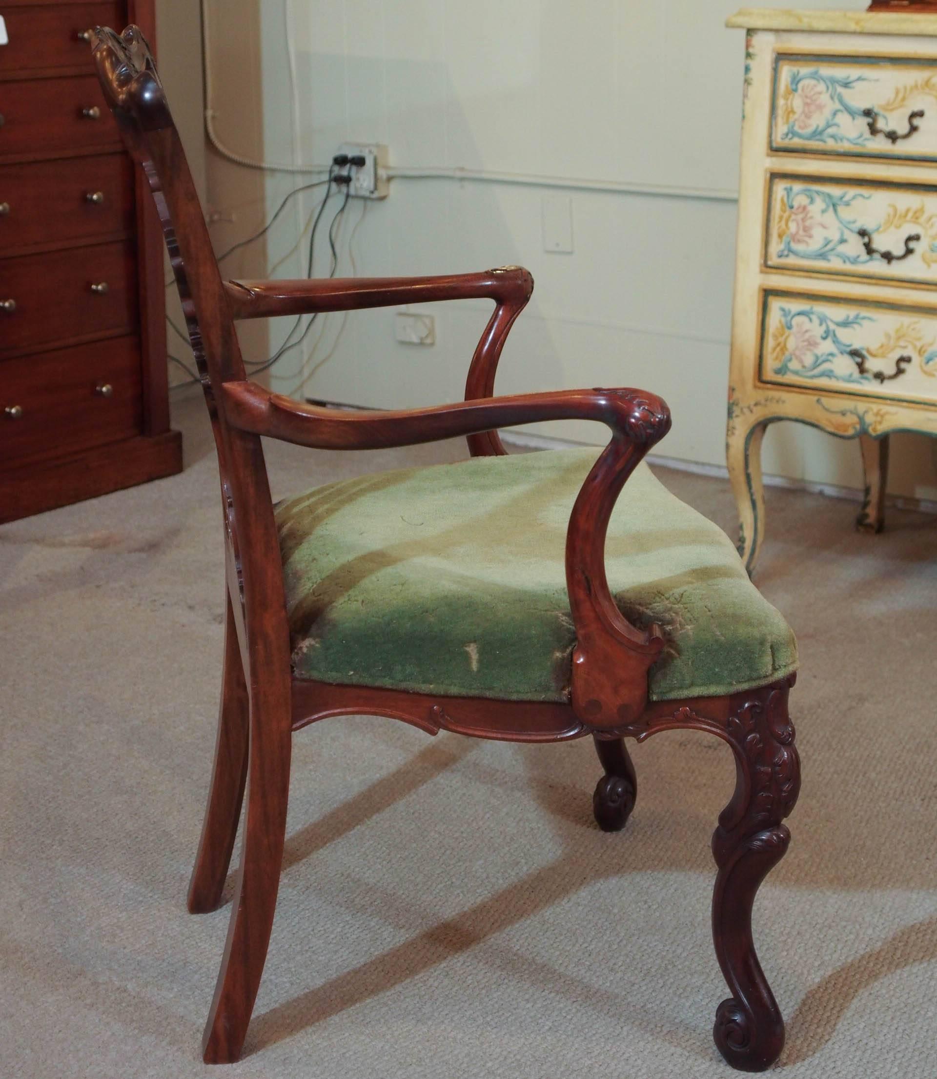 Set of Six Antique English Dining Chairs For Sale 2