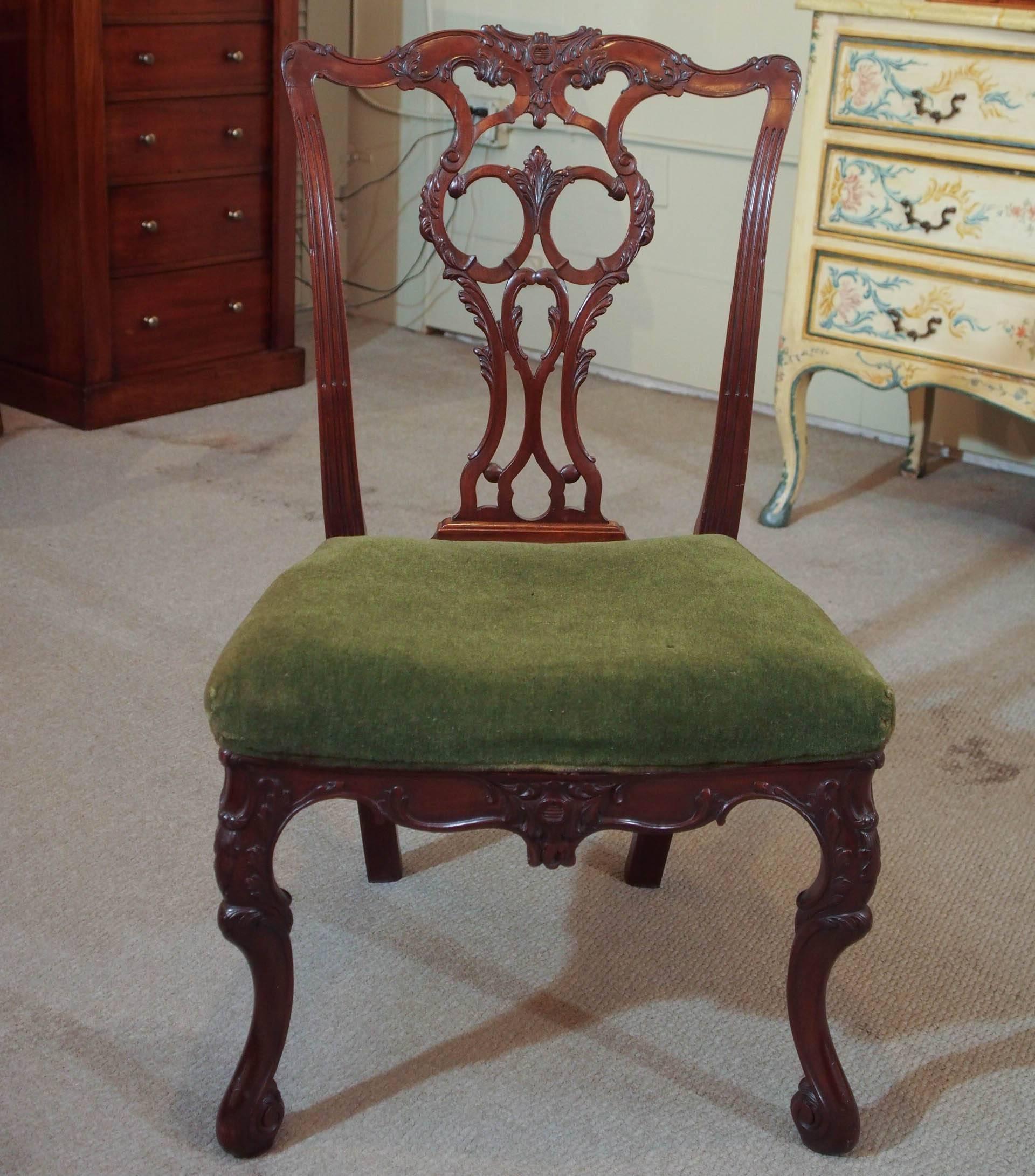 Set of Six Antique English Dining Chairs For Sale 3