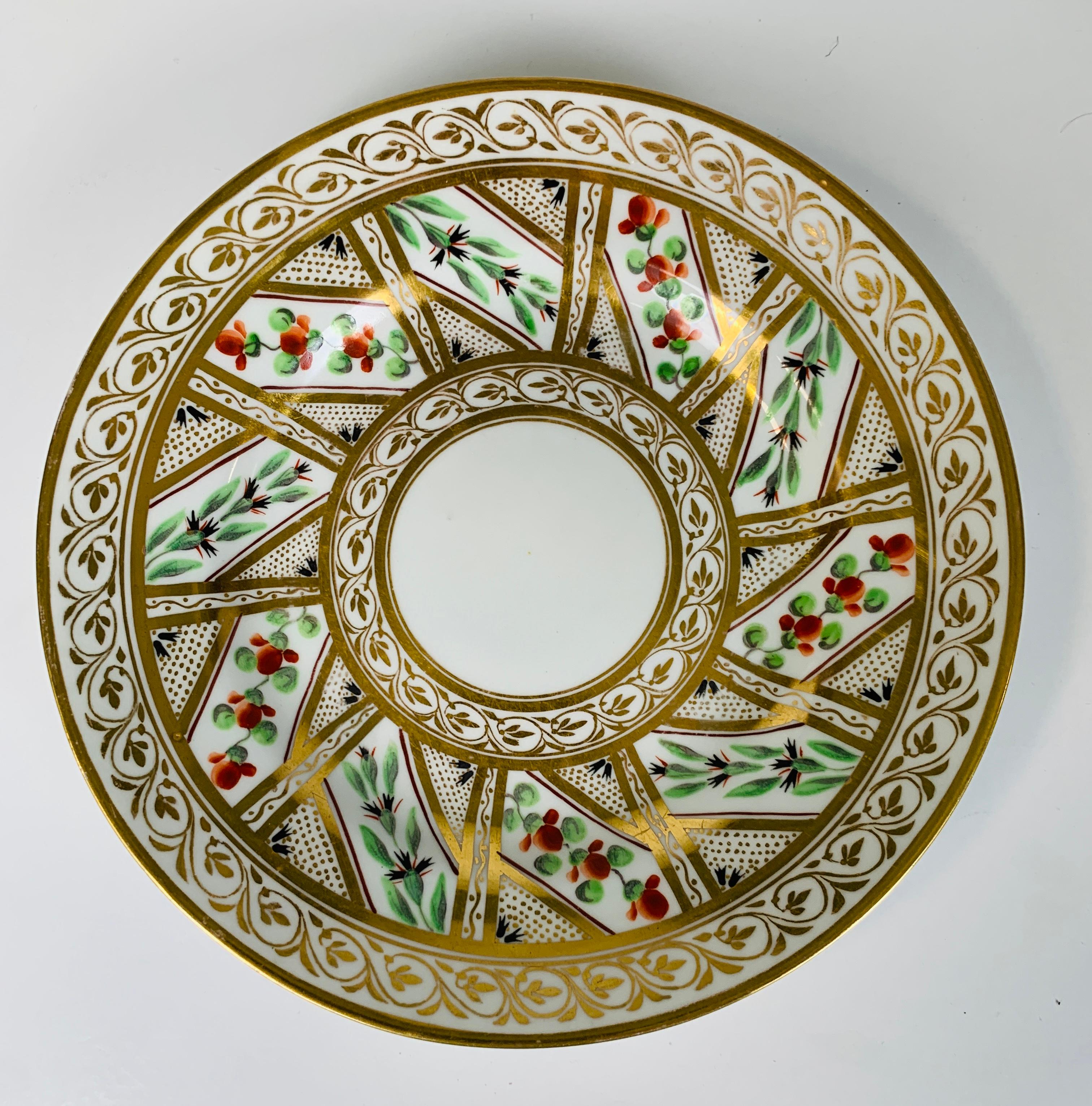 19th Century Set of Six Antique English Porcelain Dishes Hand Painted by Derby, circa 1810