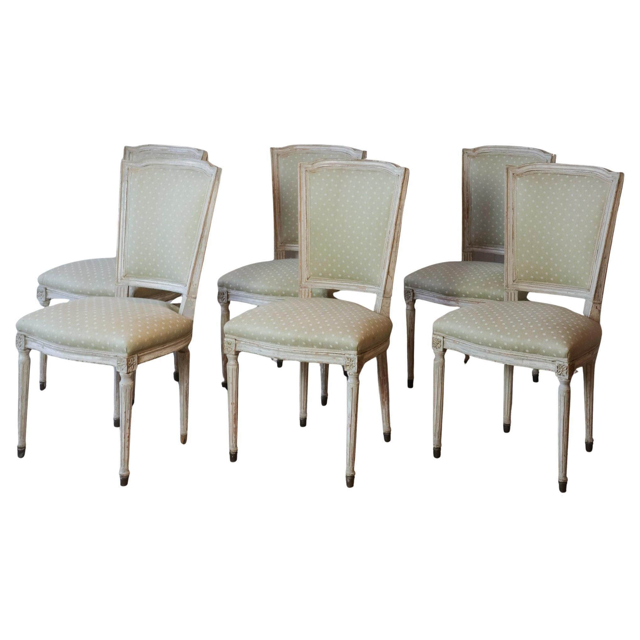 Set of Six Antique French Dining Room Chairs