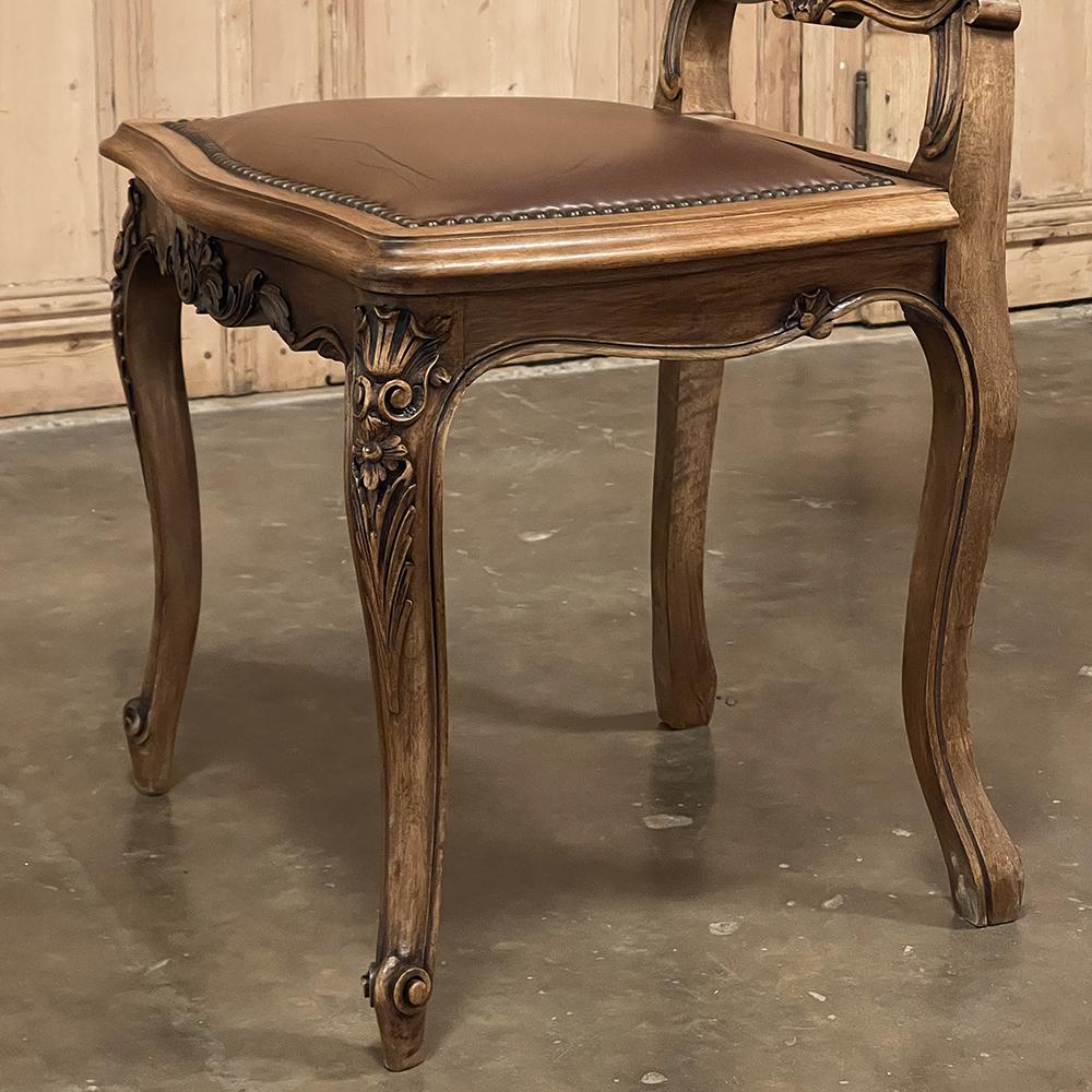 Set of Six Antique French Louis XIV Walnut Dining Chairs For Sale 10