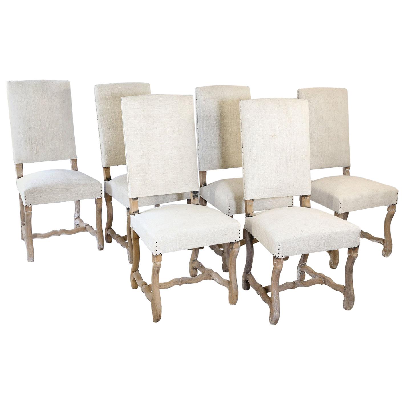 Set of Six Antique French Mutton Leg Chairs