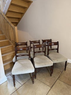 Set of six antique George III quality mahogany dining chairs