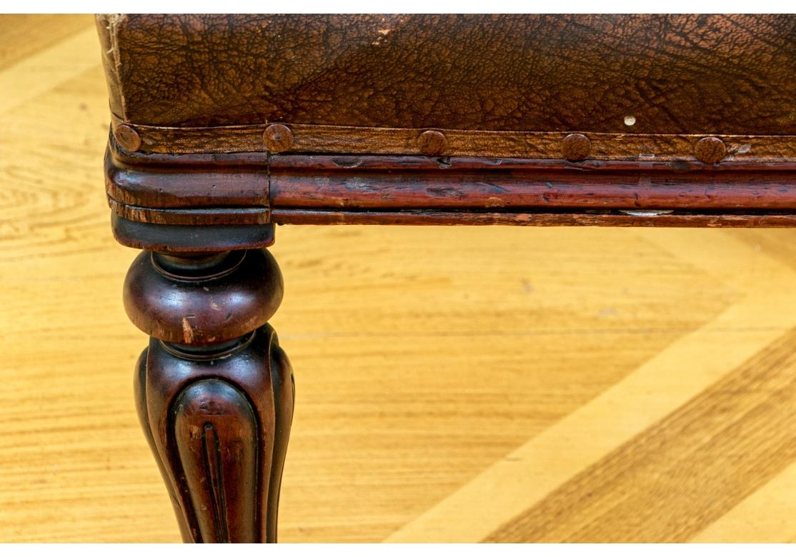 19th Century Set Of Six  Antique Georgian Style Leather Chairs For Sale