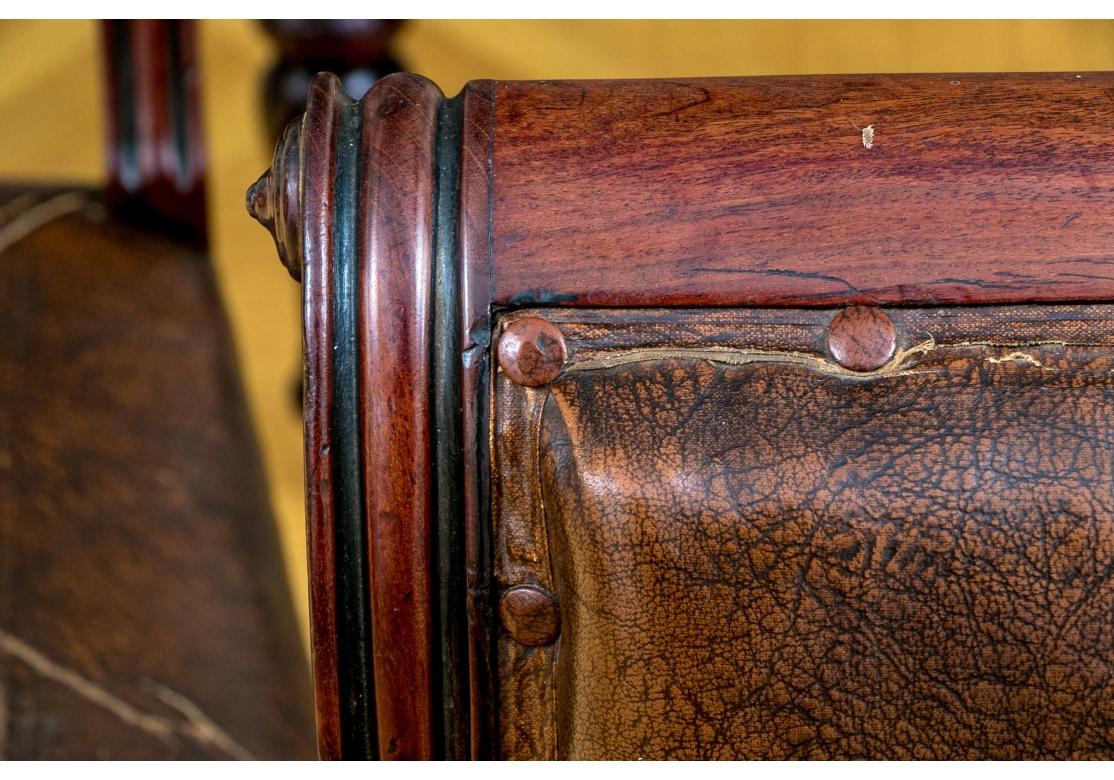 Set Of Six  Antique Georgian Style Leather Chairs For Sale 3
