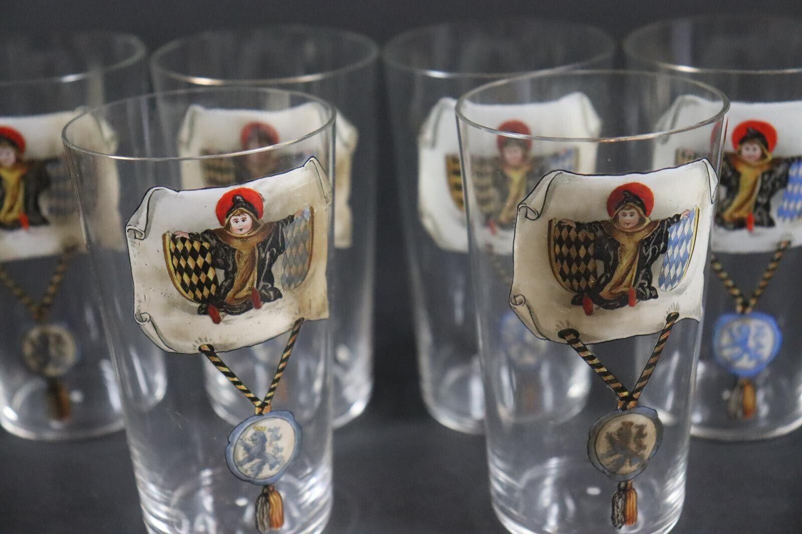 Early 20th Century Set of Six Antique Germany Munich Child Glasses in Box, 1910s For Sale