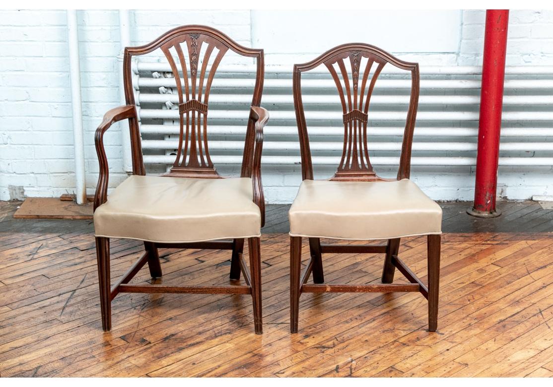 Juego de seis sillas de comedor antiguas estilo Hepplewhite para restaurar en venta 4